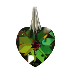 Coeur de cristal vert reflet